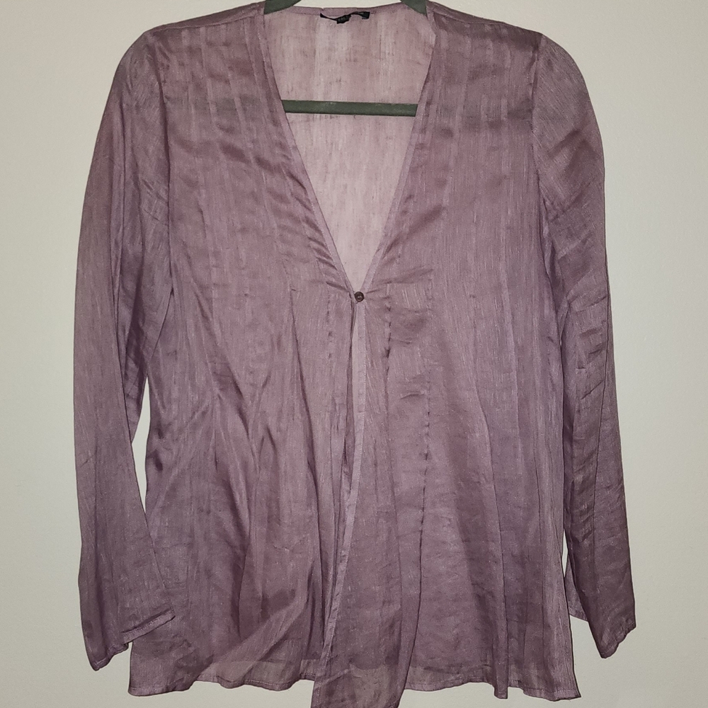 Lavender Sheer Long Sleeve Blouse